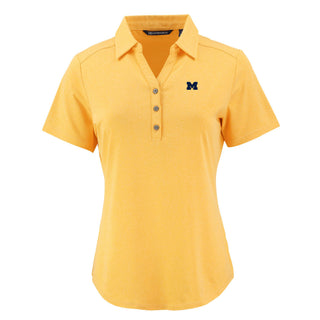 Cutter & Buck Michigan Forge Eco Recycled Womens Short Sleeve Polo - College Gold Heather